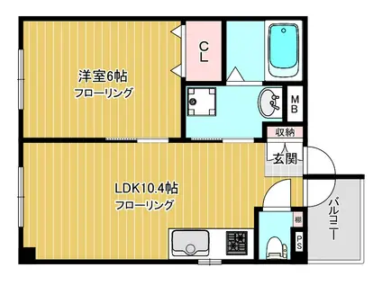 I-GARDEN(1LDK/1階)の間取り写真