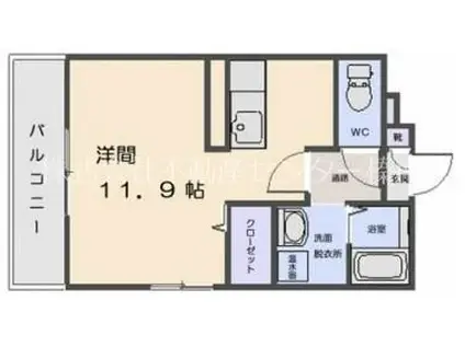 グランストーク桜(1K/3階)の間取り写真