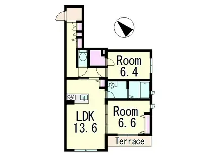 JUNAB棟(2LDK/3階)の間取り写真