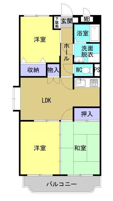 パスィフィーク(3LDK/4階)の間取り写真