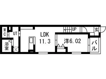 リヴェール元中野II(1LDK/1階)の間取り写真