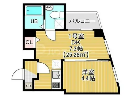 スピカ東小岩(1DK/7階)の間取り写真