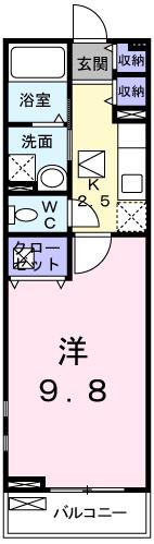 ソレイユ・北野(1K/1階)の間取り写真