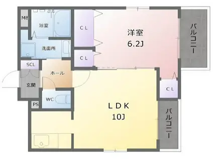 メゾン梅ノ木(1LDK/3階)の間取り写真
