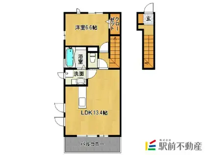 リラッサンテ(1LDK/2階)の間取り写真