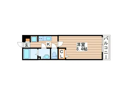 リブリ・河原町(1K/2階)の間取り写真