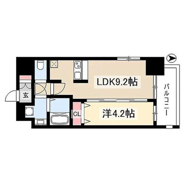 ファステート名古屋ラプソディ(1LDK/4階)の間取り写真