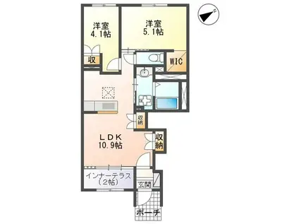 カルム・ビータ(2LDK/1階)の間取り写真