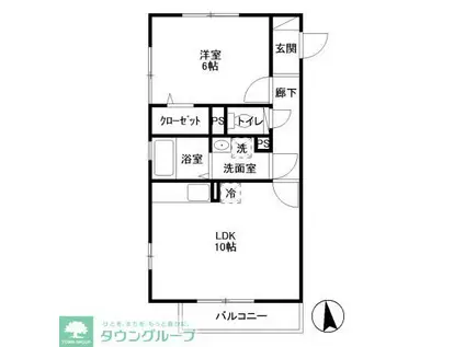 メゾン・エスポワール(1LDK/1階)の間取り写真