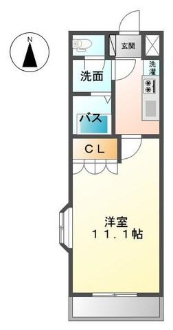 マイアート(1K/2階)の間取り写真