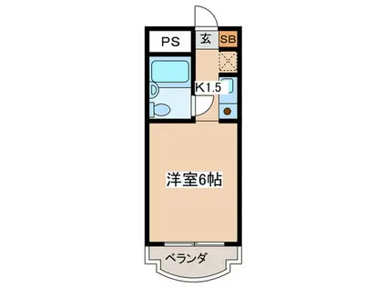 Aコート豪徳寺(ワンルーム/1階)の間取り写真