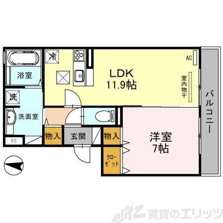 サニーコート(1LDK/1階)の間取り写真