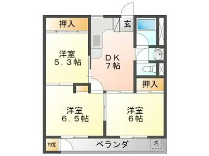 メゾニティー鷺山A(3DK/3階)の間取り写真