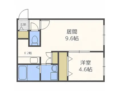 グランスクエアII(1LDK/1階)の間取り写真