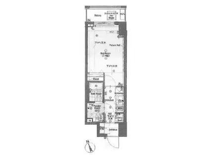 サンスタレ浅草(1K/10階)の間取り写真