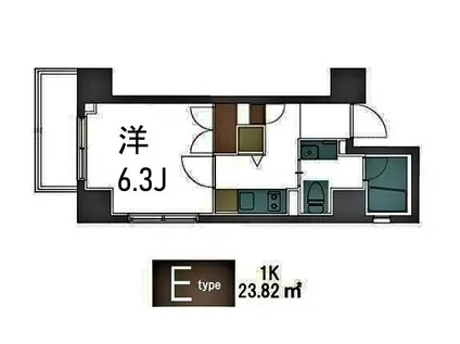 エルプレイス東神奈川(1K/2階)の間取り写真