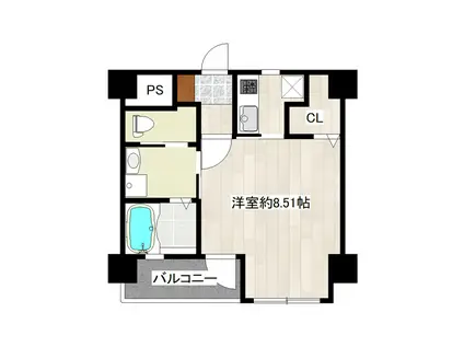 リラス吉塚通(1K/4階)の間取り写真