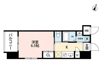 アミュゼ城野(1K/5階)の間取り写真