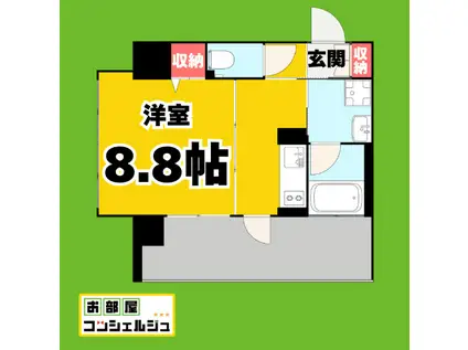 さくらHILLS NAGOYA ウエスト(1DK/3階)の間取り写真