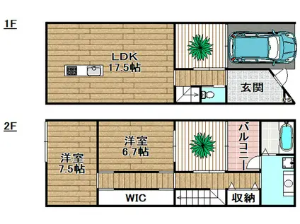 COURTHOUSE名神町(2LDK/2階)の間取り写真