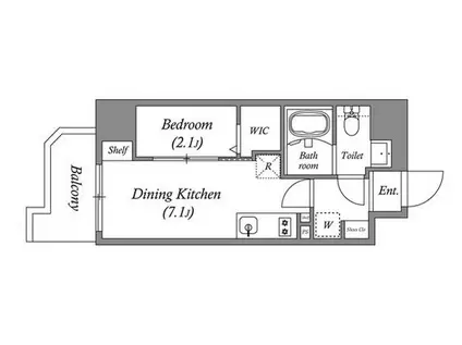 PRIMAL KINSHICHOII PRIMAL KINSHICHOII(1DK/8階)の間取り写真