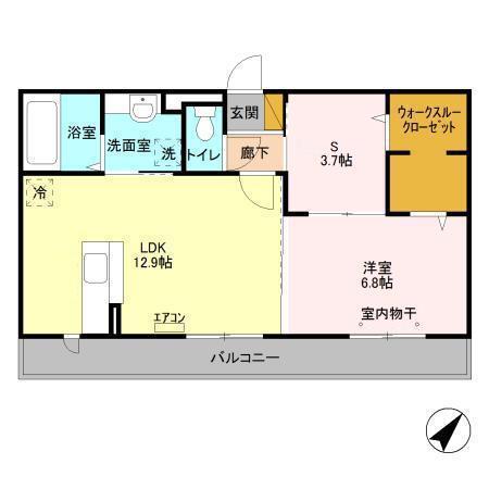 エスポワールE(1SLDK/3階)の間取り写真