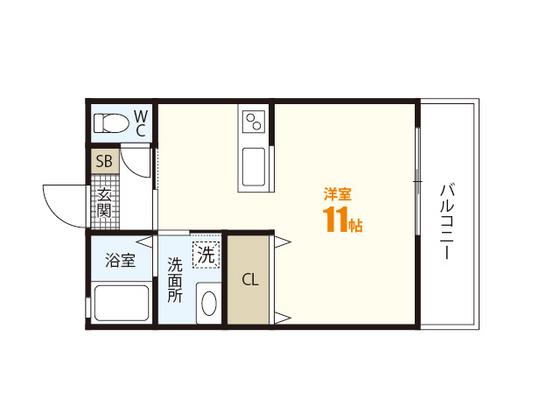 シャーメゾン笹村(ワンルーム/2階)の間取り写真