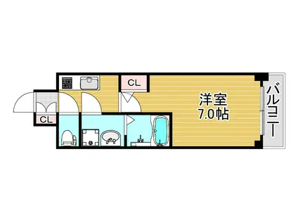 エスリード大阪クレストコート(1K/5階)の間取り写真