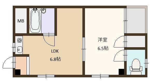 THE CITY砥堀(1DK/3階)の間取り写真