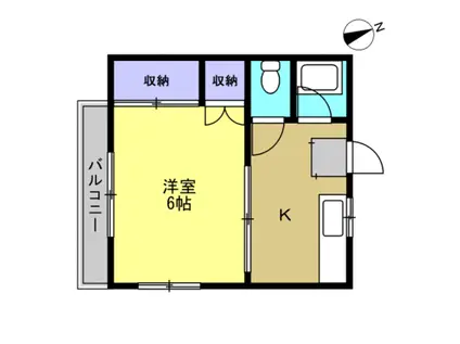 コーポガーネット(1K/2階)の間取り写真