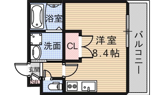 ヘーベルメゾン東上町(ワンルーム/3階)の間取り写真