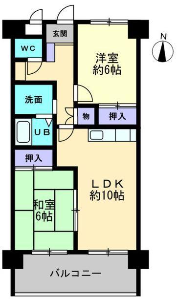 シティラック高松A(2LDK/3階)の間取り写真