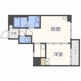 レジディア桑園(1LDK/3階)の間取り写真