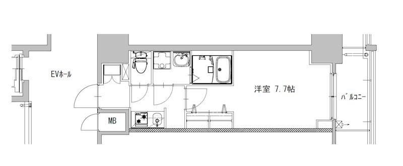 S-RESIDENCE庄内通駅前CURERE(1K/12階)の間取り写真