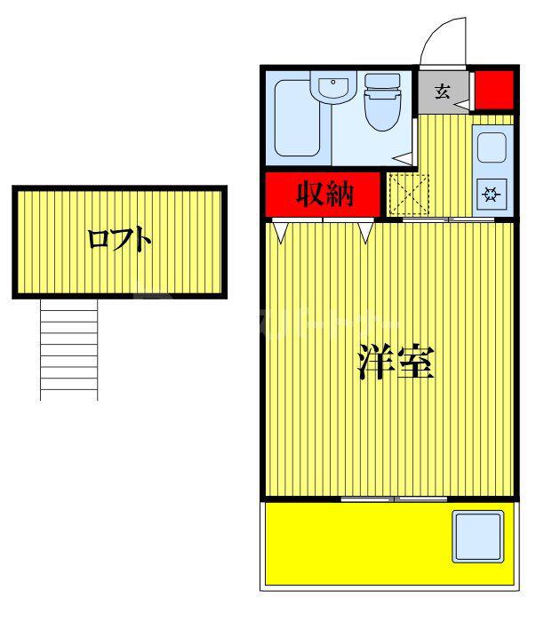 パレスミワIII(1K/2階)の間取り写真