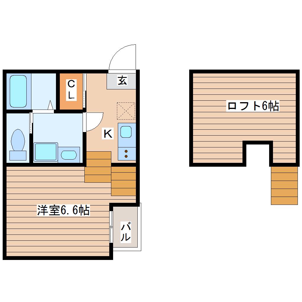 BAAN荒町(1K/1階)の間取り写真