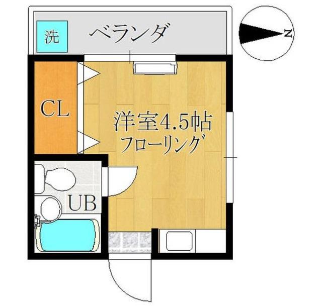 和幸マンション(ワンルーム/2階)の間取り写真