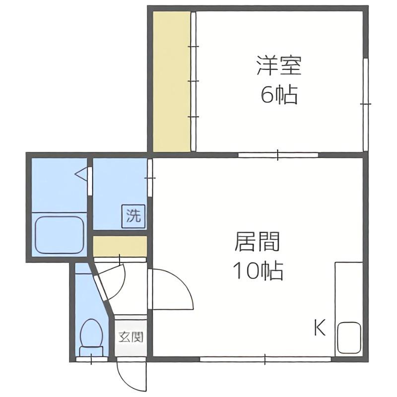 大和コーポ(1LDK/3階)の間取り写真