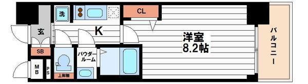 プレサンス心斎橋ソレイユ(1K/13階)の間取り写真