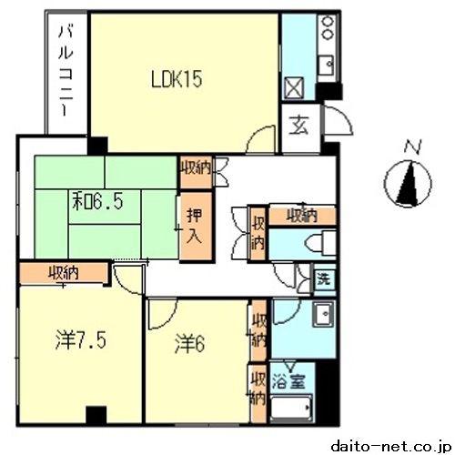 グレイスコート(3LDK/3階)の間取り写真