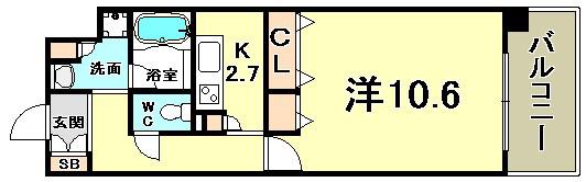 KAISEI新神戸(1K/7階)の間取り写真