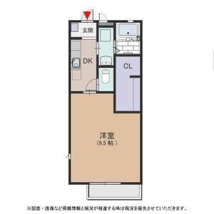 ヴィラ長久手3(1K/1階)の間取り写真