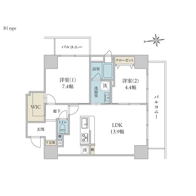 パティオ大手門(2LDK/5階)の間取り写真