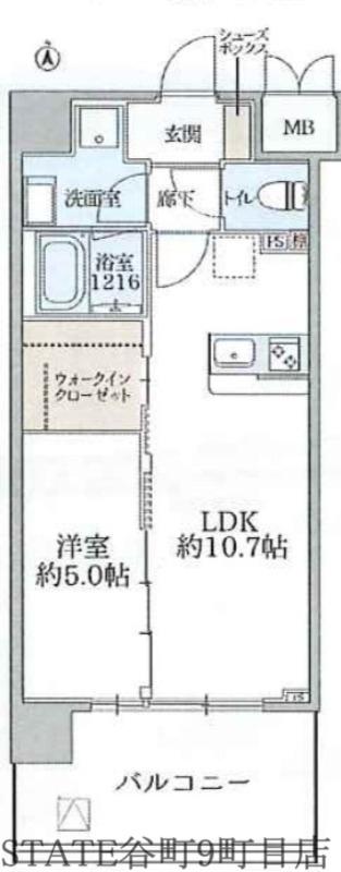 ATKレジデンスなんば(1LDK/3階)の間取り写真