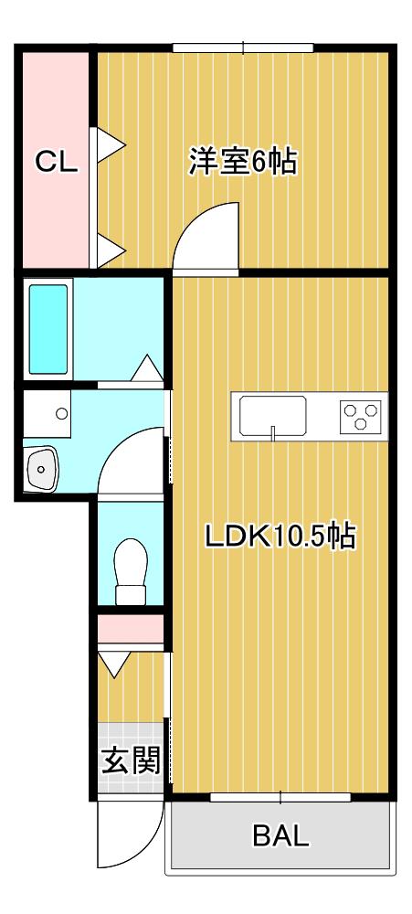 サニースクエア宝田(1DK/1階)の間取り写真