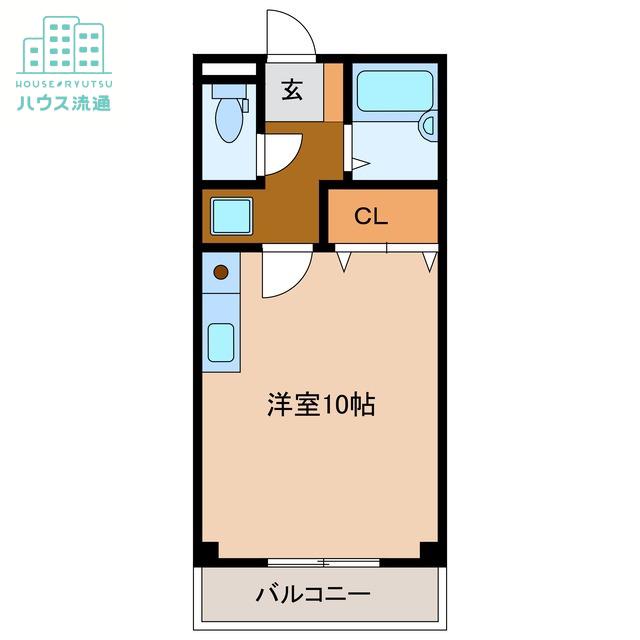 フラワーフレンドリー(ワンルーム/3階)の間取り写真