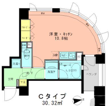 ラフィネジュ学芸大学(ワンルーム/4階)の間取り写真