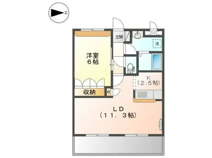 サンシャイン1号館(1LDK/1階)の間取り写真