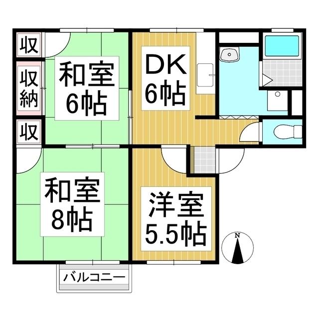 サニーコート(3DK/2階)の間取り写真