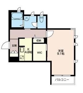 クレセントアール(1K/2階)の間取り写真